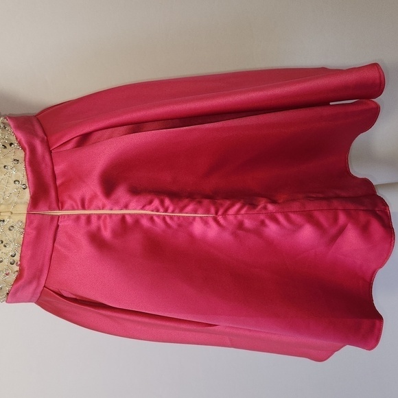 Hebeos A-Line/Princess Satin Beading V-Neck Sleeveless Short Mini Party Dress - Picture 10 of 15